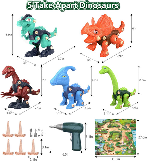 Jasonwell Kids Building Dinosaur Toys, Boys STEM Take Apart Construction Set for Toddler Girls Age 3-8