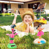 4 Pack Hawaii Girl Solar Powered Dancing Toys, Flapping Wings Flamingo Car Shaking Head Dancer Doll