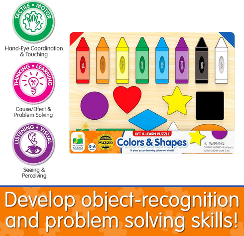 The Learning Journey Lift & Learn Puzzle Colors & Shapes – Award Winning Educational Toy for Children Ages 3 and Up
