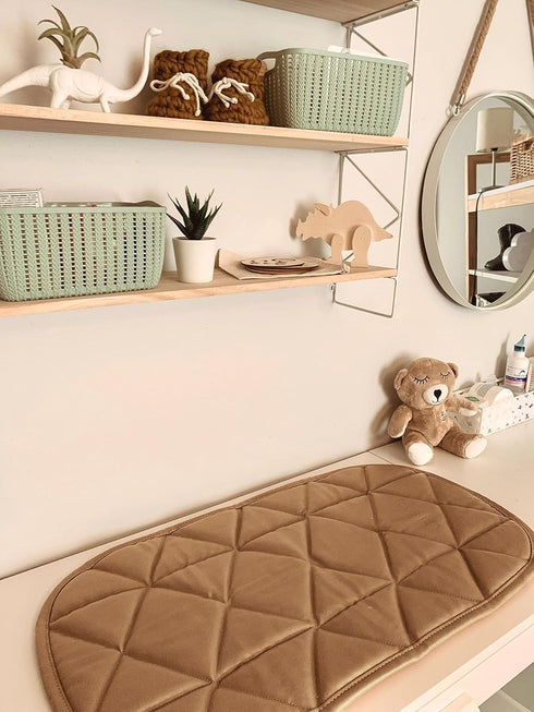 Tummy 16x30 Quilted Padded Vegan Leather Portable Changing pad Mat | Play mat Baby Toddler Infant by Uniklook | Baby