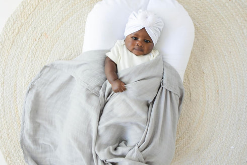 Set) LEYL&ARI Muslin Swaddle Blanket | Receiving Blankets for Baby Boy Girl | Under The Sea Friends (Grey