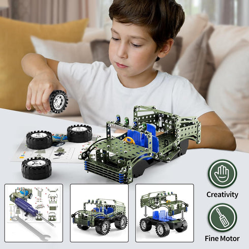 WATUDOU Set 8-12 12-16, 8 9 10 11 12 Building Toys Model Truck - STEM Building Projects Model Car Kit Toys for Kids