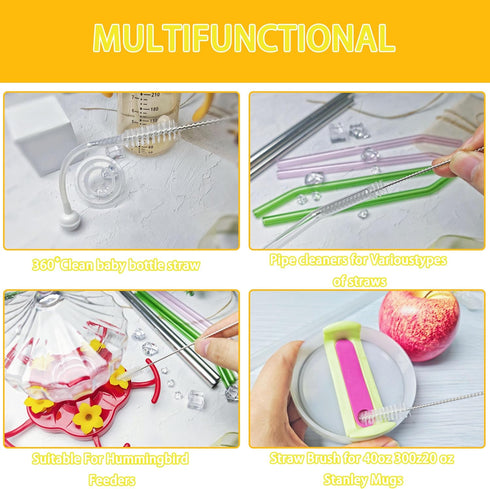 Hummingbird Set 3 Pack. Straw Cleaner Brush for Stanley Cup, Straw Cleaning Brush and Nylon Bristles, Straw Brush