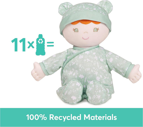 GUND Baby Sustainable Baby Doll, Plush Doll Made from Recycled Materials for Babies & Newborns, Green, 12”