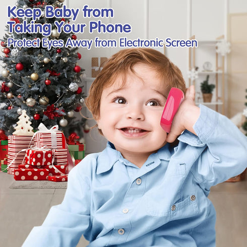 BABYFUNY Toys for 1 Year Old Girl, 15 Functions Phone Toy for 1+ Year Old Girl, Pink Gifts for Kids