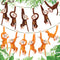 Libima 12 Pack 17.8 Inch Large Hanging Monkey Stuffed Animals Plush Toy with Hook and Loop Fastener