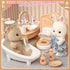 Set 2 3+ TUZT Suitcase Dollhouse Furniture for Kids, Mini Dollhouse Box with Flexible Dolls and Bedroom&Bathroom