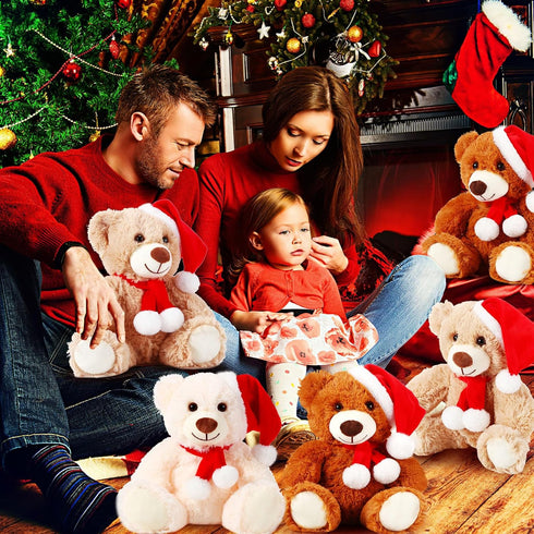 Aoriher 6 Pieces Bear Bulk Stuffed Animal, Baby Shower Plush Toys, Cute Bear Decorations for Sleeping and Playing