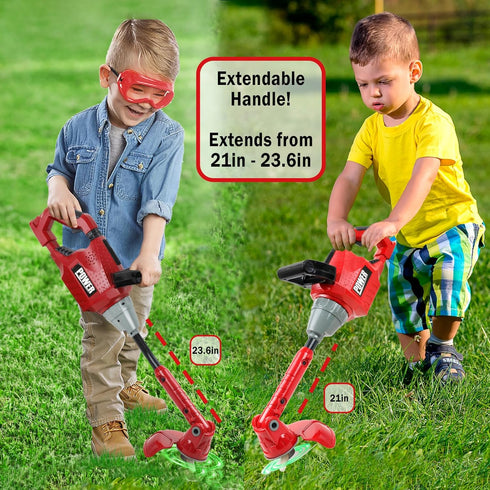 Kids Weed Trimmer Toy, Toddler Gardening Tools with Lights and Sounds, Includes Mask, Safety Goggles, Earmuffs