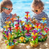 TEMI 138 PCS Educational STEM Toy and Preschool Garden Play Set for Kids Age 3-7 - Flower Stacking Toys