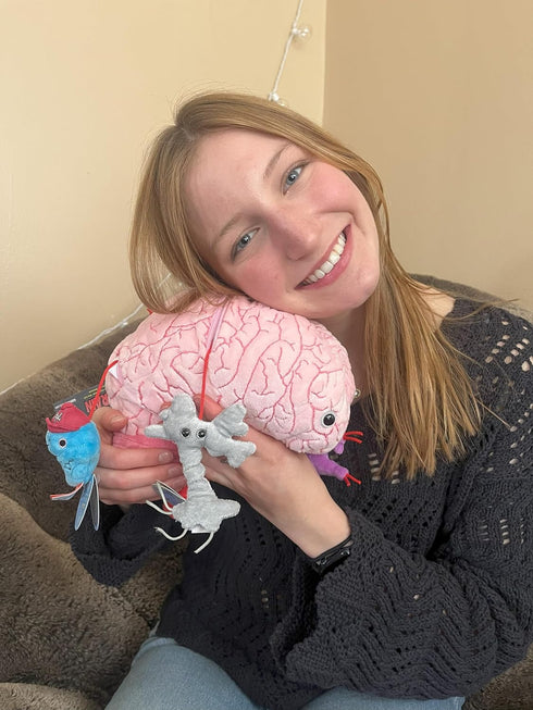 GIANTmicrobes Deluxe 9.5" Brain Plush Toy, Gifts for Neurologist, Brain Surgery Recovery, Neuroscience Gifts