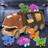 2-4 4 2 3 4 5 Toys,2 3 4 5 Dinosaur Toys for Kids Boys,Dinosaur Car Carrier Truck Toy with Pull Back Dino CarDinosaur