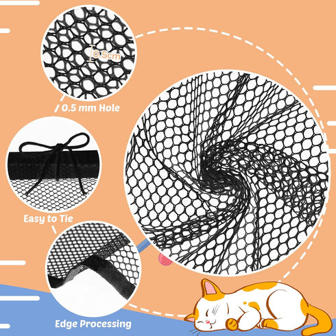 Cat Balcony Net, 5 x 0.8 Meter, Anti Fall Netting, Child Safety Screen, Black