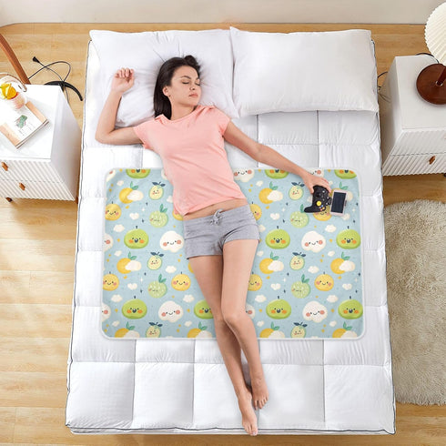 siphylline 52" 34" Cartoon Cute Fruits Cloud Blue Extra Large Resuable Changing Pad Covers Water Resistant Pee Pads