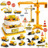HERCOCCI 25Pcs Construction Cake Topper, Excavator Tower Cupcake Topper Bulldozer Backhoe Traffic