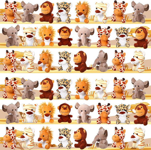 30 Pieces Mini Stuffed Safari Animals - Small Plush Jungle Toys, 4.8 Inch Cute Plush Lion, Tiger, Elephant for Baby
