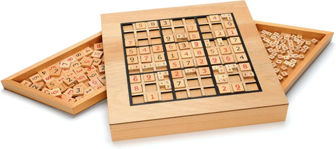 WE Games Wooden Sudoku Puzzle Board Game with Number & Thinking Tiles - 11 in