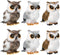 Mini Owl Plush Toy - 6 Pieces, 3.2 Inch Christmas Hanging Ornaments, Woodland Gray White