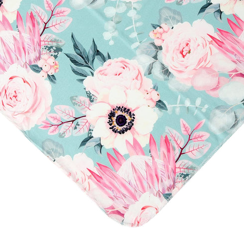 Galabloomer Newborn Receiving Blanket & Headband Set, Baby Flower Swaddle