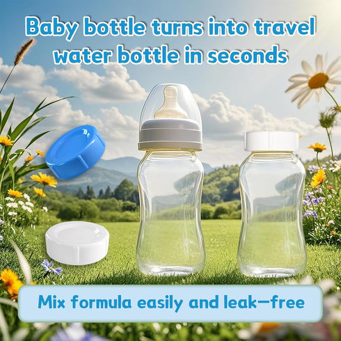 MaiTianna 4pcs Wide Bottle Caps Compatible for Wide-Neck Natural Flow Dr Brown Bottles,BPA Free Travel and Storage Baby