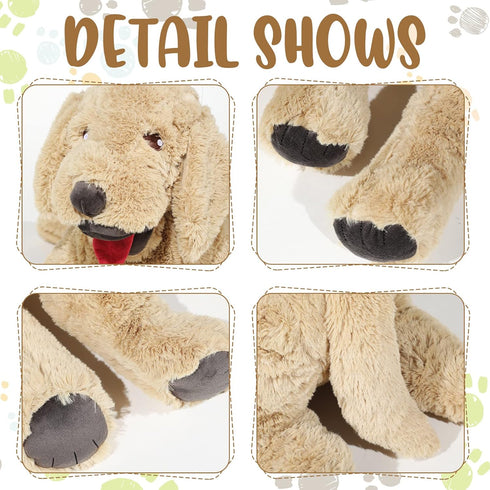 Geosar Giant Dog Stuffed Animals, Fluffy Labrador Large Plush Toy, Big Cuddly Body Pillow, Gifts for Kids & Pets, Gold