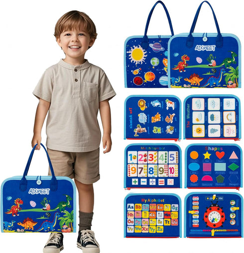 AIXMEET 3 4 5 6Year Skills,ABC,123,Shape,Color,Animal,Weather,Toddler Toddler Busy Board Montessori Toys for Old
