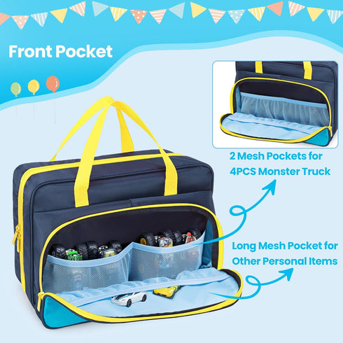 1:64 34 CURMIO Carrying Case Compatible with Monster Jam Trucks, Portable Scale Monster Truck Bag Holding Toy Cars
