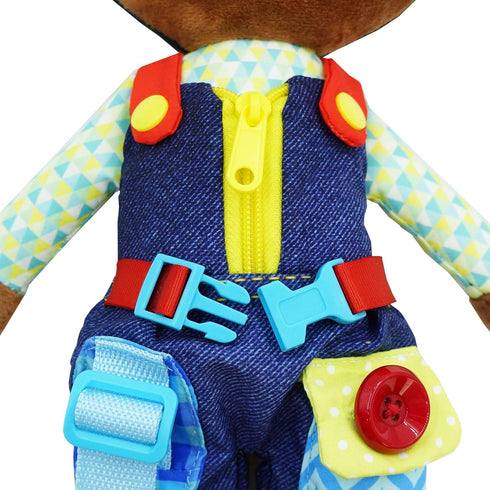 June Garden 15.5" Dressy Friends Isaiah, Educational Stuffed Plush Doll for Kids and Toddlers 2 Years+