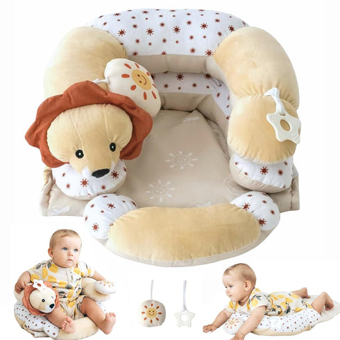 Aila+Aiden 2-in-1 Tummy Time Mat and Seated Support with Sensory Toys for
