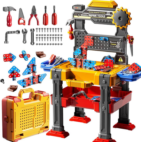 2 in 1 Workbench Tools Toys Set with Sound for Toddlers Aged