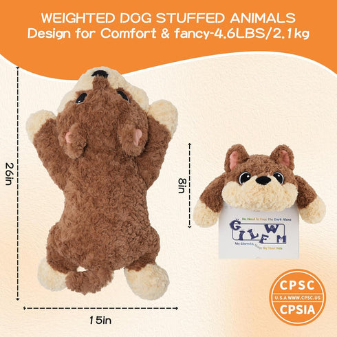 26" 5 Lbs GILFWM Weighted Stuffed Animals Dog, Heatable and Coolable Weighted Plush with Microwavable Heating