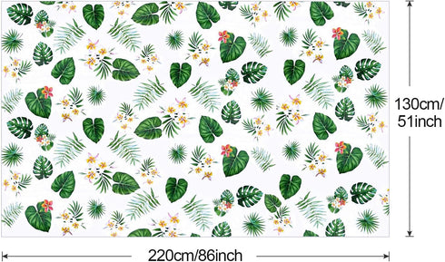 3 Pack Hawaiian Luau Tablecloths for Party Decoration, Aloha Tropical Palm Leaves Table Covers