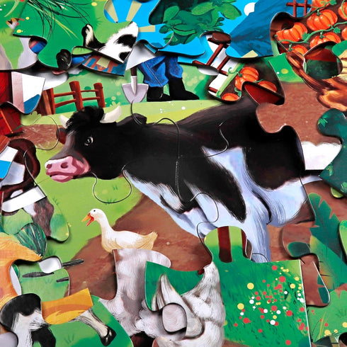 Puzzles,48 3-5,Children 4-8 Jumbo Floor Puzzle for Kids,Farm Animals Jigsaw Large Piece Barn Puzzle for Toddler Ages