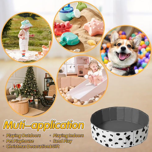 Cow Ball Pit for Toddlers 1-3, Kids Ball Pits Play Tent, Crawl Playpen Ball Pool Playhouse with Storage Bag for Boys