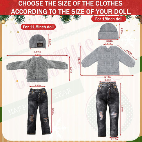 6 Gift(Classic,18 Inch) Bencailor Pcs Doll Clothes Doll Accessories Include Sweater Pants Shoes Hat for Birthday