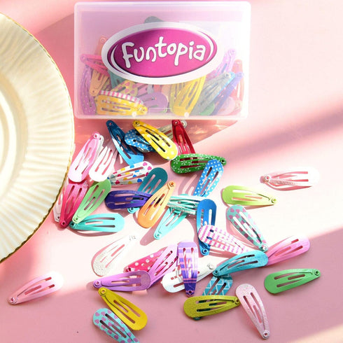Toddler Hair Clips, Funtopia 80 Pcs Cute Mini Snap Hair Clips for Baby Girls, Colorful Barrettes