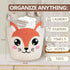 10x8" Squirrel Cotton Rope Baby Laundry Basket for Boys & Girls, Woodland Nursery Decor, Nursery Storage Basket