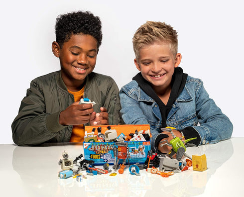 HEXBUG JUNKBOTS Industrial Dumpster Assortment Kit, Surprise Toys with 50+ Pieces of Action Construction Figures for