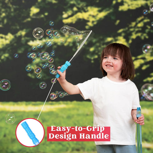 JOYIN 14.6’’ Big Bubble Wands, 1 Dozen Bubble Wand Bulk with Refill Solution for Summer Party Favors