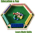 6 12+4 6 Vamslove Shut The Box Game for Player with Dice - Colorful Sided Wooden Board Math Number Games for Kids
