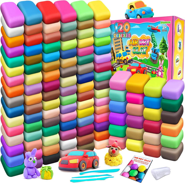 ESSENSON Air Dry Clay 120 Colors, Modeling Clay for Kids, DIY Molding