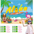 Ticiaga 36pcs Aloha Hawaii Party Stickers, Pin The Hair and Wing On Pineapple and Flamingo Poster Game
