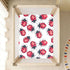 Bseiialft 52 28 Red Ladybugs Pattern Crib Sheets for Boys Girls Soft and Breathable Cotton Baby Sheets for Standard