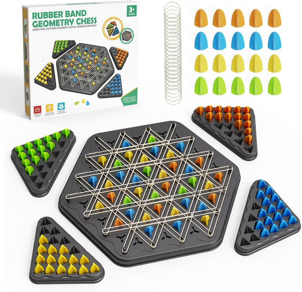 Chain Triangle Chess Game, Strategy Board Games for Kid 6-8-12, Chess Board