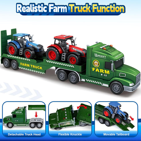 3 1 3 4 5 6 7 25" SpringFlower Toddler Boy Toys, Extra Large Farm Truck with Tractors, in Vehicle Car Truck Toys