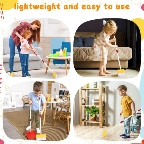 LIMIROLER Set Set Set, 3-6 (2PCS Set) Kids Cleaning Toy Toddlers Broom Dust Pan for Housekeeping Pretend Play Cleaning