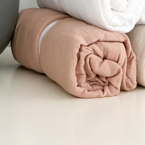 (2-Pack) 24" 38", Newton Baby Fitted Mini Crib Sheets | Organic Muslin Cotton, Breathable & Soft Baby Sheets, Washable