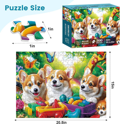 VOLUVOLU 300 300 Entertainment(20.5 15 Pieces Dog Puzzles for Adults, Puppy and Toys Puzzle for Adults Children