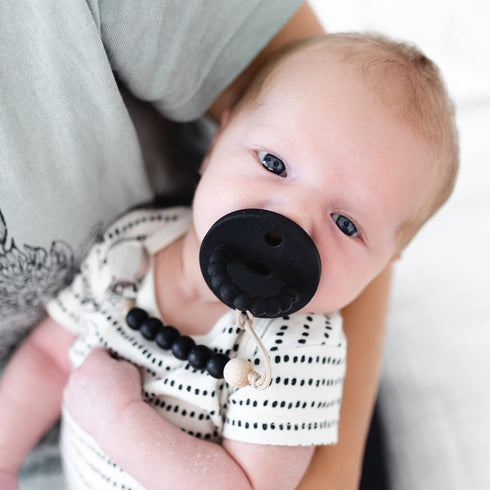 Ryan & Rose Cutie PAT Pacifier Teether - Slant Design in Black