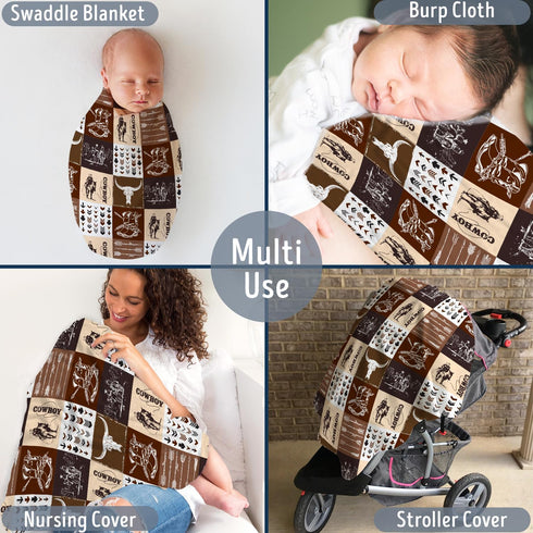 (01, 30x40 Western Blanket, Western Decor for Nursery Room, Baby Blankets for Boys Girls, Cowboy Baby Blankets, Western